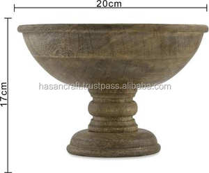 Bol en bois à pieds de vente chaude pour la conception classique jetable de salade de fruits pour le restaurant d'hôtel à la maison - Product Image 4