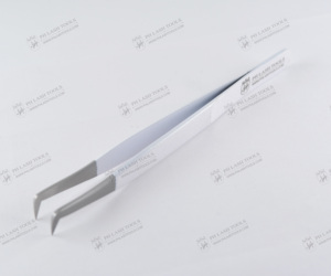 Flo — pince à épiler Volume russe, Extension de cils (grosse pointe), pointe 90 degrés en Satin et blanc, privée, pinces à cils - Product Image 4