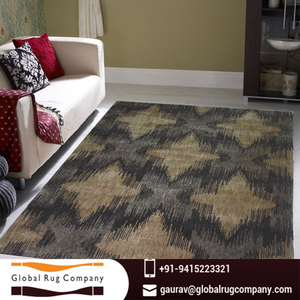 พรมปูพื้นขนแกะ Ikat ทอมือแบบทันสมัยทำเองได้หรูหรามีหลายสีตัดกองกันลื่น - Product Image 6