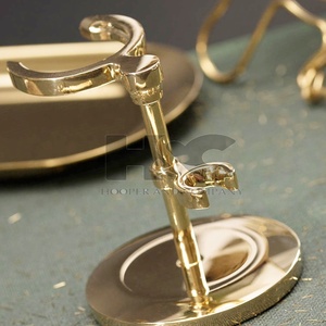 Stainless Steel Handmade GOLD <b>BRUSH</b> & RAZOR STAND Custom Logo Custom Packing Sustainable Hand Tested Gold <b>Brush</b> Holder Low MOQ - Product Image 5