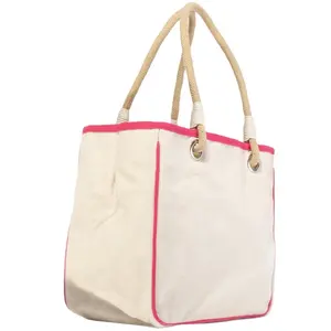 กระเป๋าผ้าใบยาวอเนกประสงค์สำหรับผู้หญิง,กระเป๋าช้อปปิ้งชายหาดพิมพ์ลายขนาดที่กำหนดเองมีโลโก้บริษัท