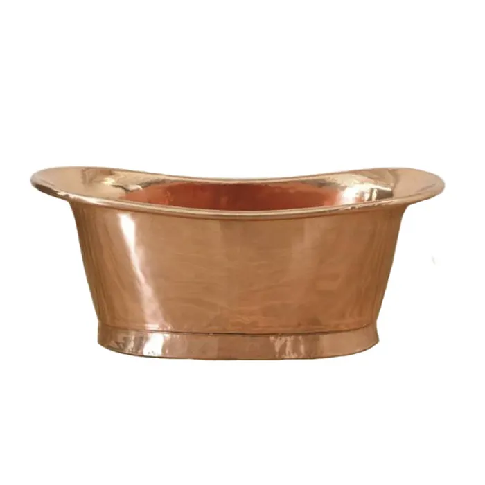 Handicraft Bathroom Decorative Copper Bathing Tub Plain Mirror Polish Bath Tub for Home Decoration Bathing Tub