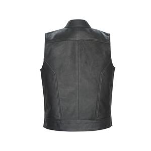 Custom Stylish Men's Cowhide Leather Racing Vest <b>Waistcoat</b> Breathable Long-Zippers Motorcycle Biker Riding Size XL Winter Summer - Product Image 2
