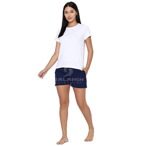 Short de gymnastique taille moyenne pour femmes avec coton brodé élastique Anti-rides vêtements d'été Service OEM disponible - Product Image 1