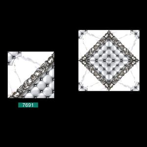 Carrelage de sol au design royal poli blanc et marron 40x40cm - Product Image 2