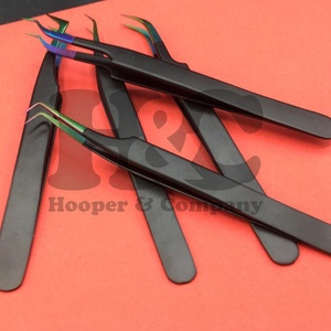 แหนบต่อขนตาขนมิงค์แบบยั่งยืนแหนบแบบปลายแหลมทำจากสเตนเลสสีดำโลโก้แบบส่วนตัว - Product Image 4