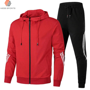 MESS SPORTS Men's Winter Casual Hoodies Two-Piece Sportswear Jogger <b>Tracksuit</b> Set Polyester/Cotton Four-Way Stretch Breathable - Product Image 5