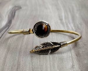 New Arrival Tiger Stone <b>Cuff</b> <b>Bracelets</b> Natural Stone Adjustable Brass Metal Gifts Fashion Unisex <b>Bracelet</b> - Product Image 4