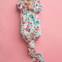 Süper Yumuşak Rayon Organik Pamuk Esnek Unisex Bebek Kundak Elbisesi Düğümlü Kapatma Özelleştirilebilir Renkler Logo Her Mevsim Bebek