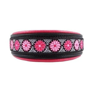 Collier de chien rembourré en cuir de vache, accessoire de luxe, fait sur mesure, 100% cuir souple, vente en gros, 9 tailles et couleurs disponibles - Product Image 1