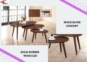 Bộ Bàn Cà Phê Bằng Gỗ Truyền Thống & Cổ Điển Với Chân Rắn Và Mặt Gỗ VENEER - Product Image 3