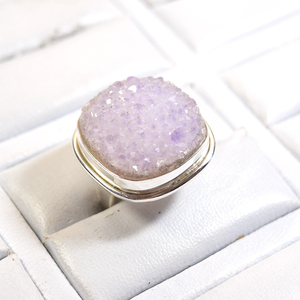 Bagues en pierre d'améthyste pour femmes, bijoux en argent - Product Image 1