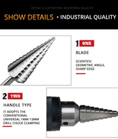 CHTOOLS Titanium HSS Jeu de forets à tige droite Acier rapide avec revêtement pour trous de perçage en acier inoxydable et en plastique