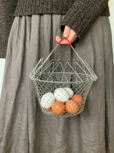 Panier de rangement pour œufs en fer forgé, forme carrée, en métal noir, accessoire de cuisine élégant, support de rangement et d'exposition - Product Image 6