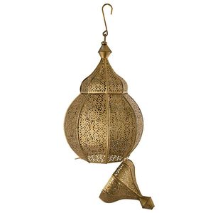 Classic Moroccan Hanging Pendant Lamp <b>Antique</b>/Gold/Black (Length 22cm, Width 22cm, Height 54cm) - Product Image 5