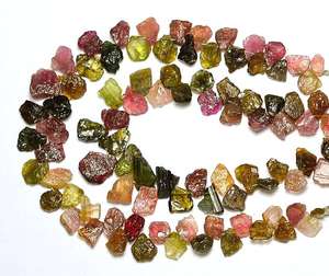 Venta al por mayor de cuentas pulidas multichip turmalina, piedras preciosas sueltas naturales de buena calidad, forma áspera para hacer joyas, cuentas - Product Image 2