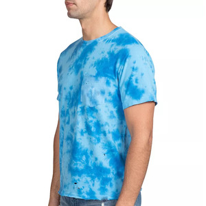 T-shirt décontracté tie-dye à col rond en coton pur pour hommes/garçons, vente en gros OEM - Product Image 3
