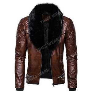 Chaquetas de cuero personalizadas para Hombre, chaqueta de cuero sintético, elegante e informal - Product Image 5