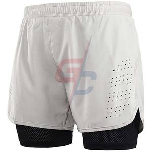Venta al por mayor de alta calidad para hombre pantalones cortos de gimnasio con diseño de logotipo personalizado pantalones cortos de algodón negro casual simple cantidad - Product Image 1