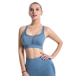 Soutien-gorge de sport pour femmes, couleur unie, col en v, bretelles, sous-vêtements de Yoga, fitness, entraînement, course, débardeur - Product Image 1