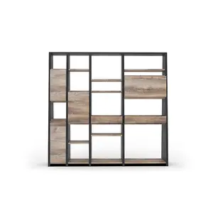 Wesome Moderne Open Office Multi-Lagen Industriële Houten Display Boekenkast Boek Plank