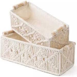 Best-Selling Modern Macrame <b>Storage</b> <b>Baskets</b> Handmade Customized Shape Friendly Cotton Rope Woven Home & <b>Wall</b> Decor - Product Image 2