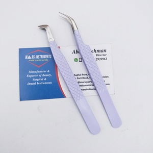 Pinzas de pestañas profesionales de alta calidad con punta puntiaguda de volumen de etiqueta privada de acero inoxidable sostenible - Product Image 1