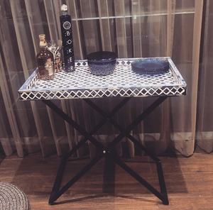 Western Style Home Decor Bone Inlay <b>Table</b> Tray Luxury Decorative <b>Table</b> Tray Decorative Home Furniture Bone Inlay Tray With Stand - Product Image 2