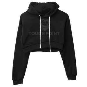Sudadera con capucha para mujer, con logotipo personalizado, de algodón, liso, con cuello redondo, venta al por mayor - Product Image 2