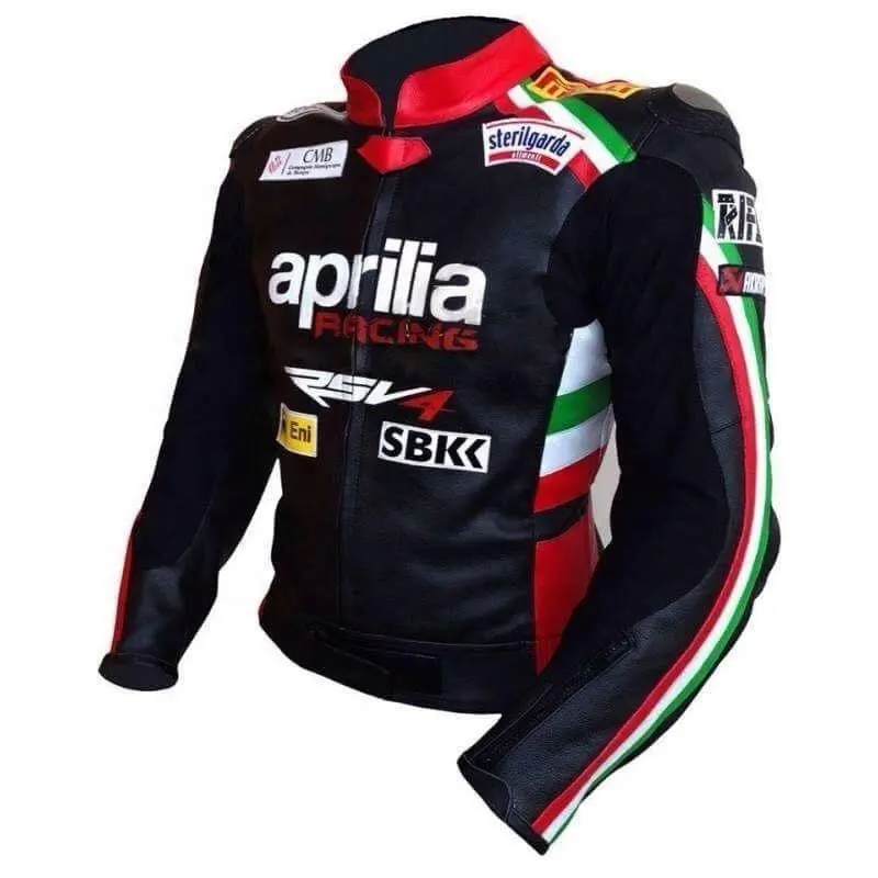 Max-Biaggi-Aprilia Motogp Motorfiets Moto Racing Jas (Volledige Veiligheid Motorbike Leather Jacket)