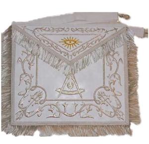 Wholesale International Masonic Regalia Apron Hand Embroidered White Oes Masonic Apron - Product Image 1