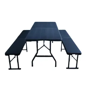 高质量的户外折叠桌子和长凳木设计