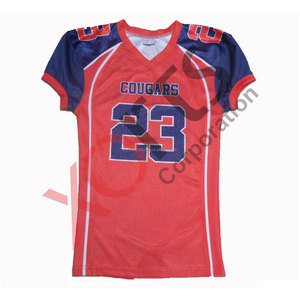 Vente en gros sur mesure Spandex Mesh 100% Polyester Orange & Noir Maillot de football américain Trous respirants Cousu fin - Product Image 5