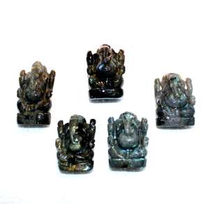 พระพิฆเนศแกะสลักรูปปั้นลาบราดอไรต์ที่ยอดเยี่ยมหินคริสตัลบำบัดตามธรรมชาติฮวงจุ้ยอัญมณีขายส่งราคา - Product Image 3