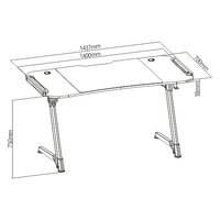 Table de jeu GMD04-2 avec éclairage RGB, en forme de Z, bureau d'ordinateur moderne avec support pour casque, support pour boisson, tapis de souris pour configuration de joueur à domicile