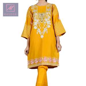 Kurti Indio Moderno para Fiesta, Hecho a Mano con Hilo, para Mujer, 5 Colores, Algodón Premium, Colección 2025, Masoori - Product Image 1