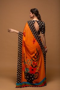 Vêtement attrayant imprimé numérique Saree très belle couleur imprimé Sari femmes indiennes portent meilleur prix de gros Surat. Alphanumero - Product Image 5