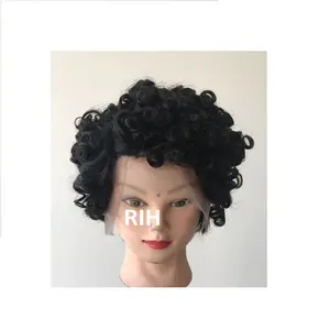100% Remy Raw indio al por mayor corto Pixie rizado Peluca de cabello humano Bob pelucas 8 pulgadas máquina completa hecha extensión de cabello del proveedor