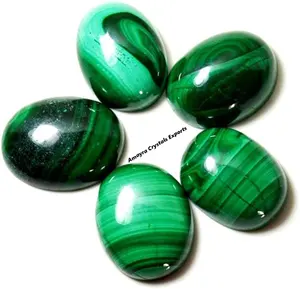 Natural Gemstone Malachite Palm Stone || From Amayra Crystals Exports