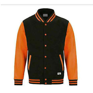 เสื้อแจ็กเก็ตบอมเบอร์เบสบอล,แขนหนังปักลายมหาวิทยาลัยชายมีโลโก้แบบกำหนดเอง - Product Image 3