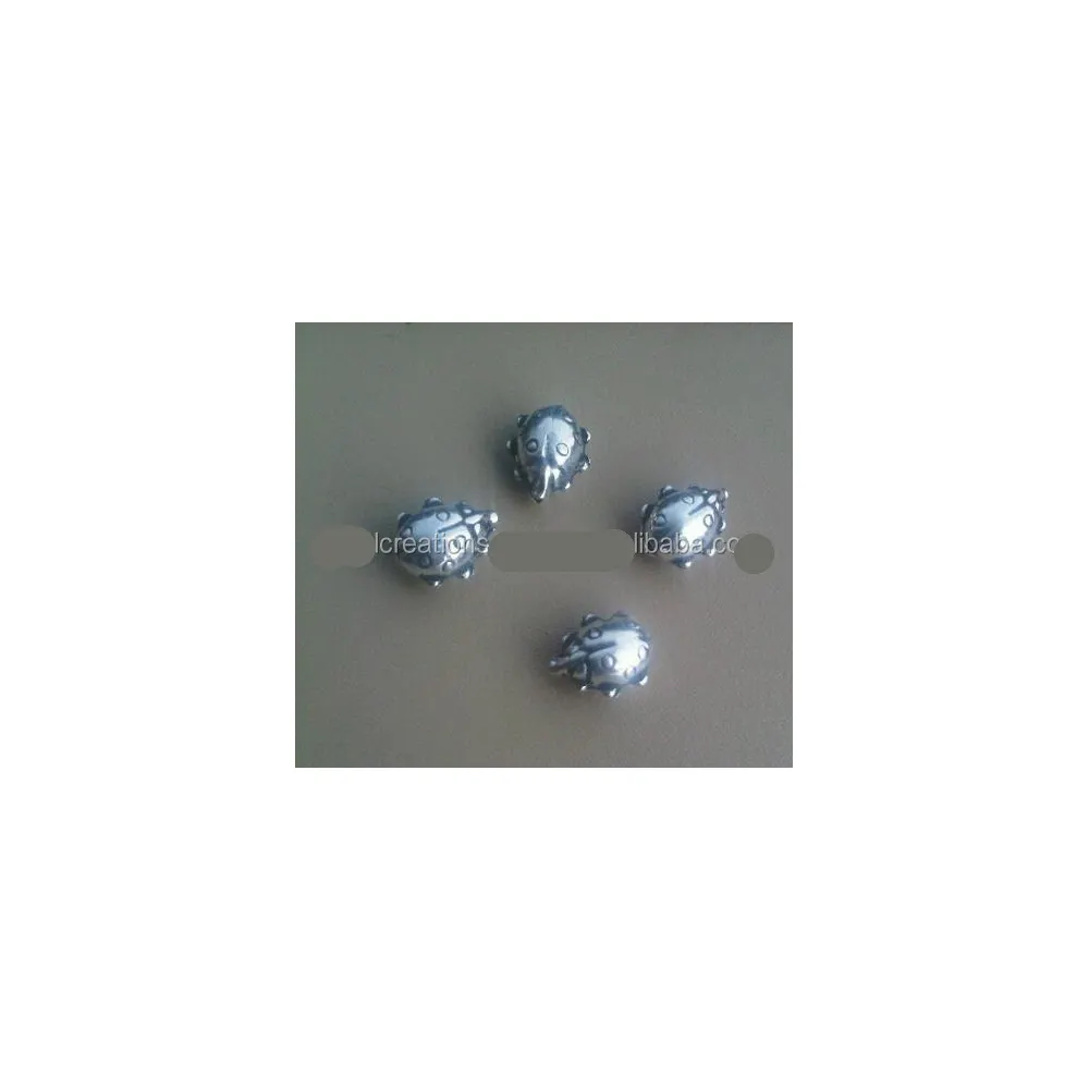Bulk Supply Silver Leady Bug Beads Fancy Beads Finding Silver Finding Sterling Silver Tube Beads