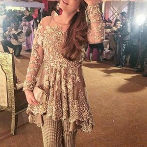 ---Design of Stylish--Kurta with Pant for Party-wear-dress with Beautiful Applique Work for Party/ Wedding =2021... - Product Image 1