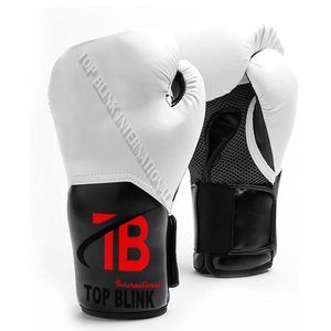 Venta al por mayor profesional logotipo personalizado cuero de vaca PU MMA guantes 8oz guantes de boxeo para niños adultos características de entrenamiento perforación - Product Image 1