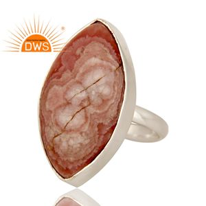 Classic Collection Rhodochrosite Gemstone Bezel Set Statement <b>Ring</b> Wholesale Sterling <b>Silver</b> <b>Chunky</b> <b>Ring</b> Jewelry - Product Image 2