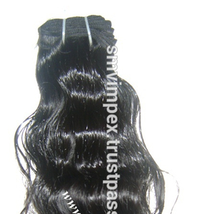 Tejido de cabello natural sin procesar. Tejido/extensión de cabello humano indio virgen de gran calidad. No se desprende ni enreda el cabello humano Remy waft - Product Image 1