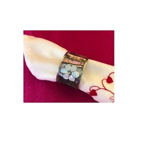 <b>Mother</b> of Pearl Napkin <b>Ring</b> Holder for Customized Size <b>Mother</b> of Pearl Inlay Brass Napkin <b>Ring</b> Decorate MOP Napkin <b>Ring</b> - Product Image 5