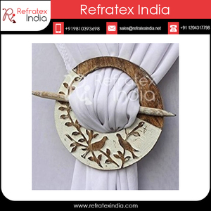 Gorgeous and Custom Packaging Wooden <b>Curtain</b> Tieback By Refratex India Made in India For Wooden <b>Curtain</b> Holder - Product Image 3