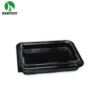 Récolte J-85 Rectangulaire Jetable Noir En Plastique Sushi Pour Aller Boîte