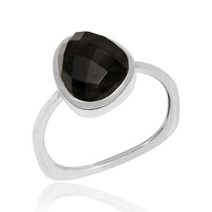 Joyería fina de forma irregular, anillo de piedras preciosas de ónix negro de Plata de Ley 925 para joyería de regalo - Product Image 1