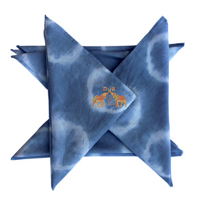 Serviettes de table Shibori imprimées en coton faites à la main nouvelle collection de serviettes de table en tissu gris de style uni - Product Image 1